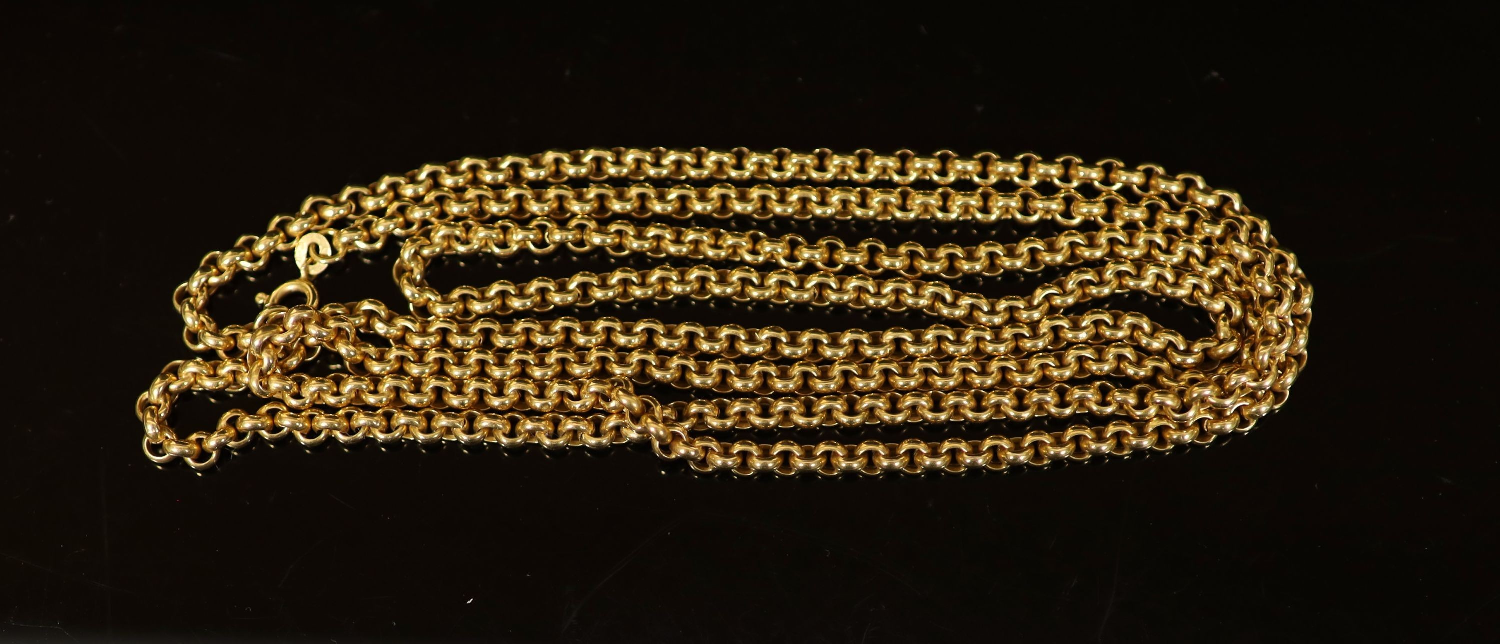 An Italian 750 gold belcher link chain